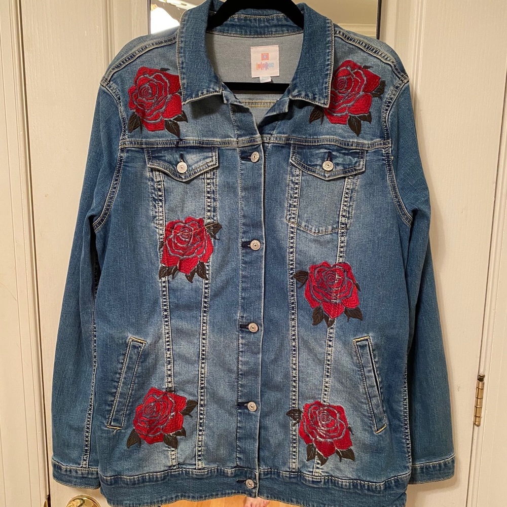 Lularoe Jaxon stretch denim jacket 2XL